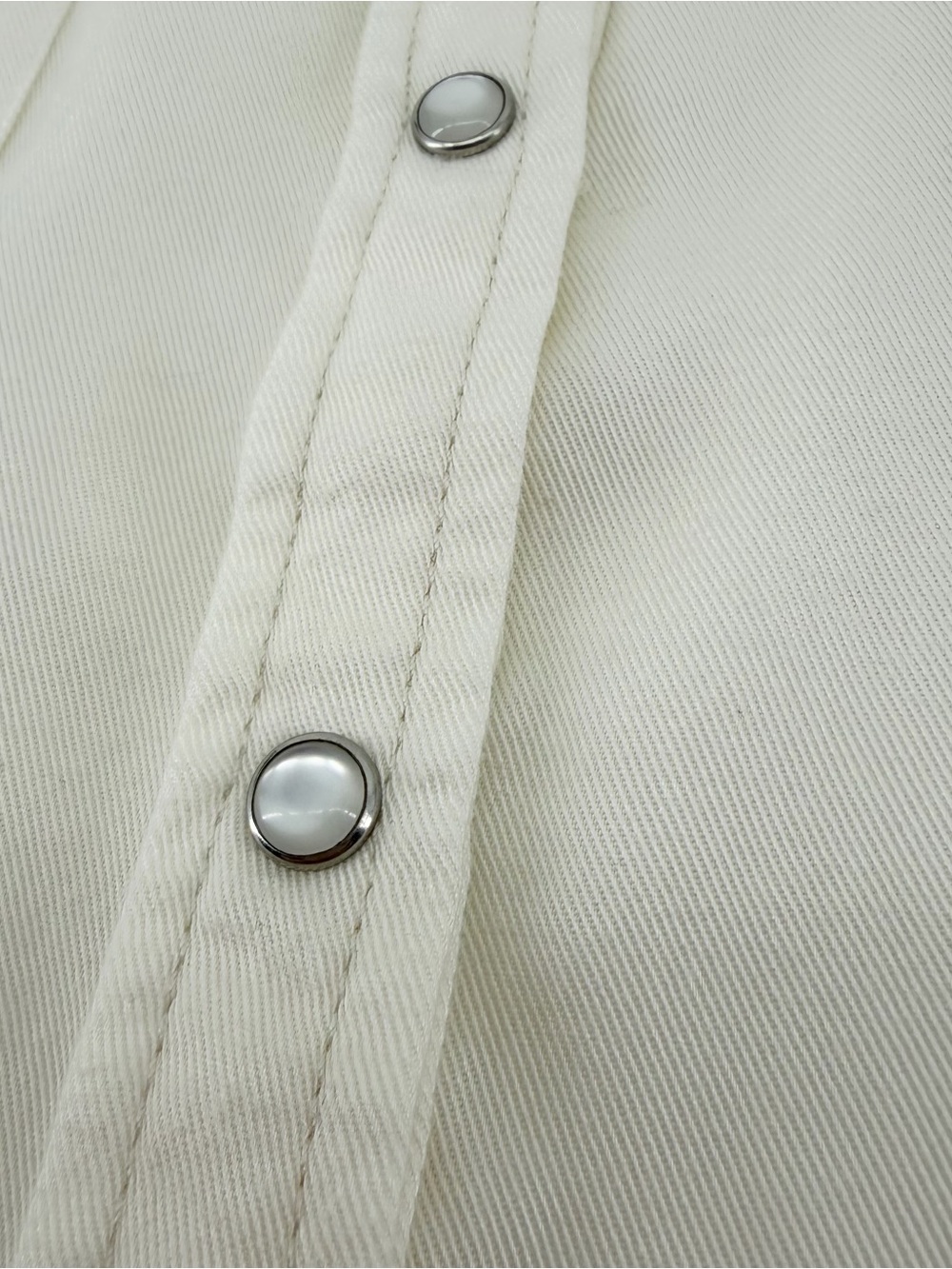 Lily & Lottie Cream Western Pearl Snap Shirt Women’s Large Long Sleeve Rodeo - Picture 4 of 8